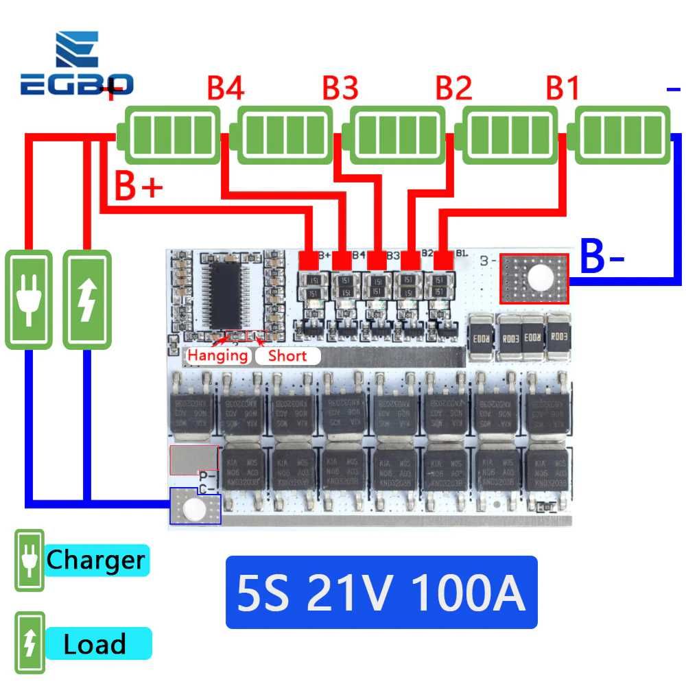 BMS  Li-ion 100A 3S 4S 5S Контроллер БМС заряда разряда, балансировка