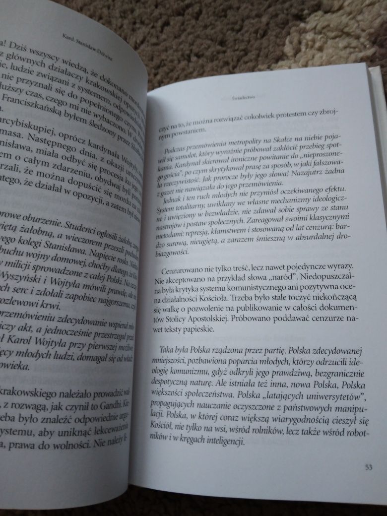 Książka kardynał Stanisław Dziwisz świadectwo