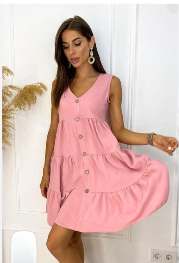 Сукня сарафан плаття платье літне легке квіточки персикова 42-44 XS-S