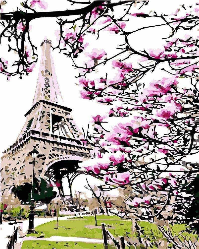 Obraz do malowania po numerach Wiosna w Paryżu