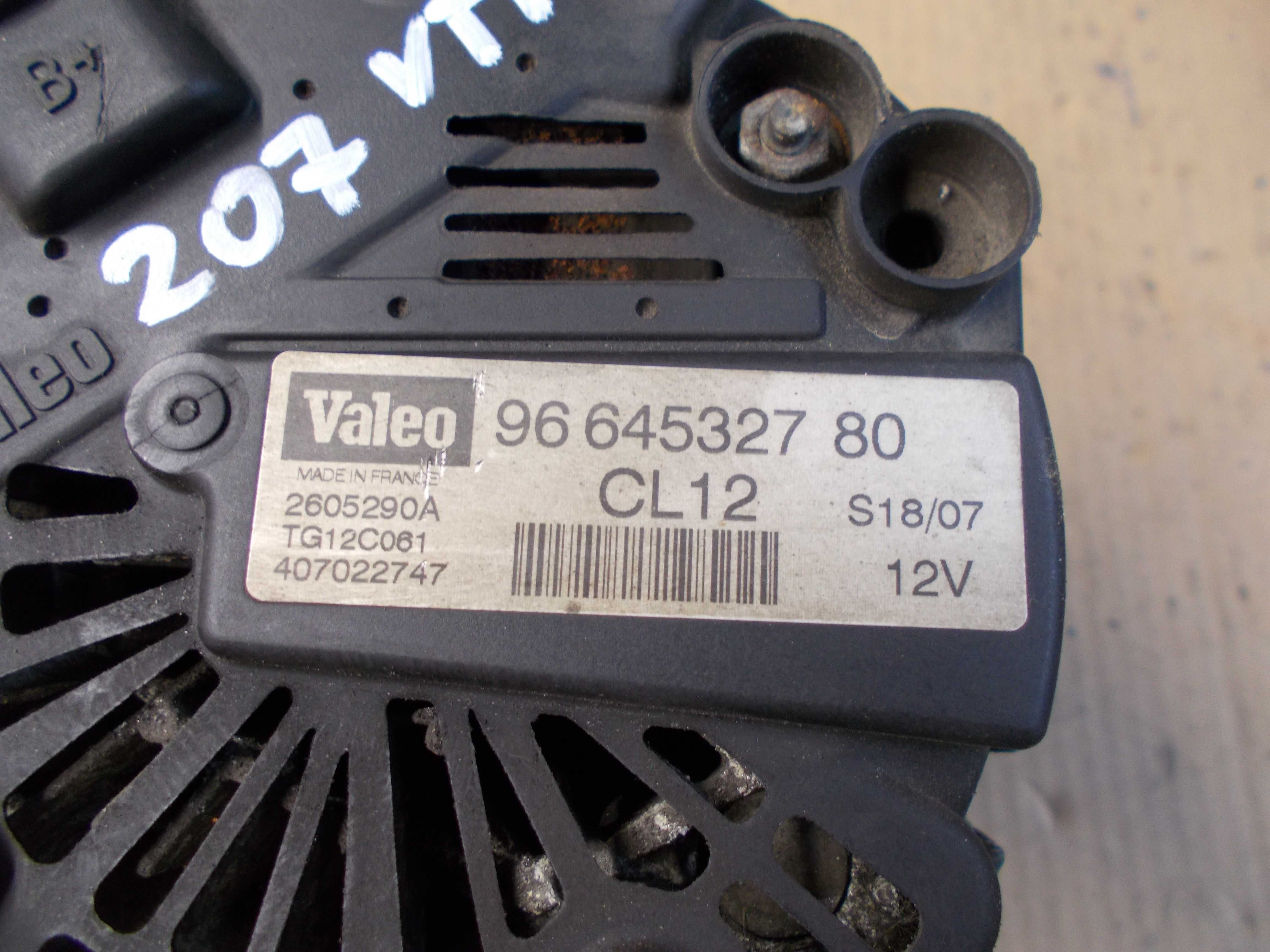 peugeot 207 1.6 16v vti 07r alternator CL12  9664.532780