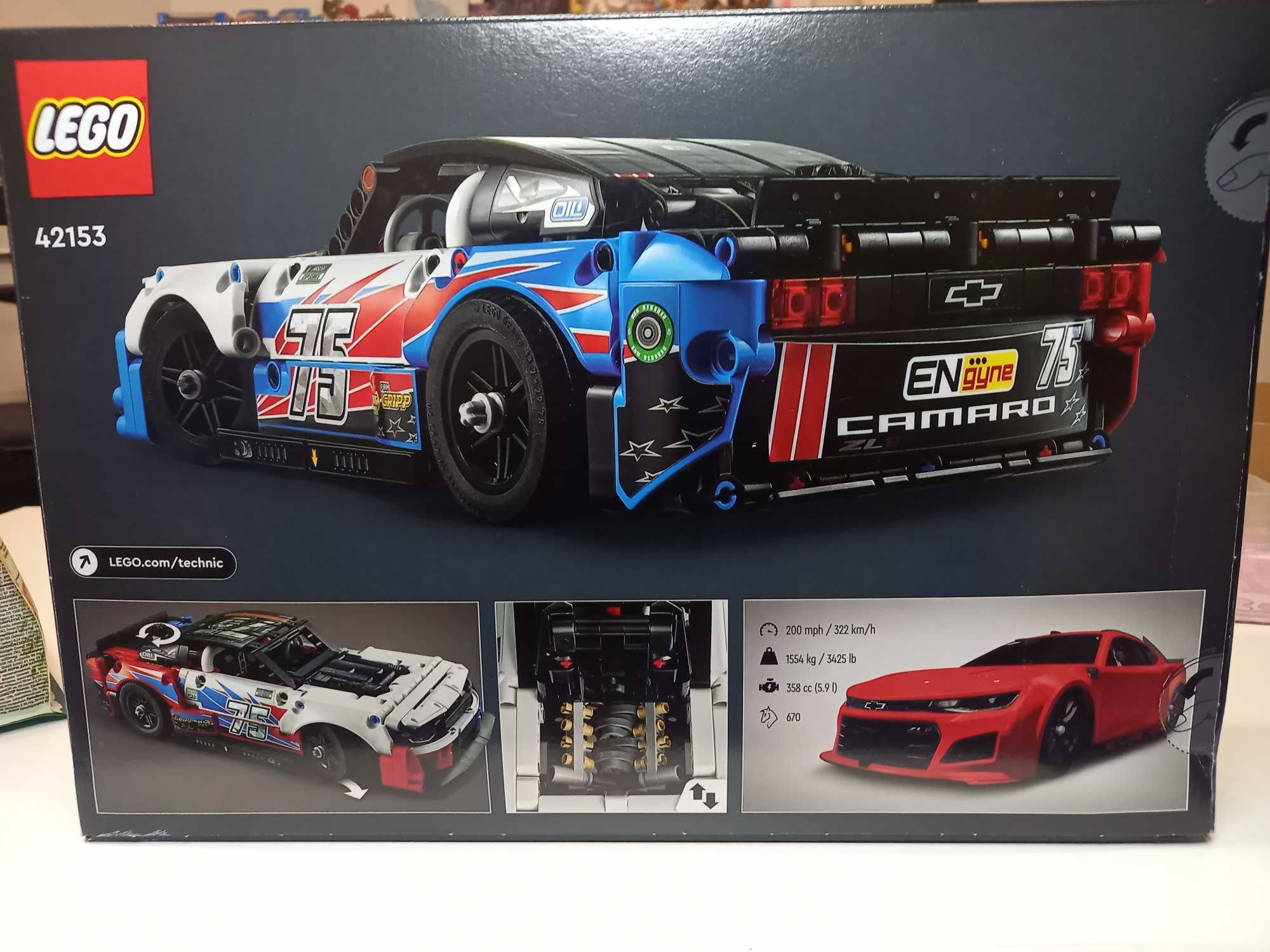 Zestaw LEGO 42153 Technic Nowy Chevrolet Camaro ZL1 z serii NASCAR