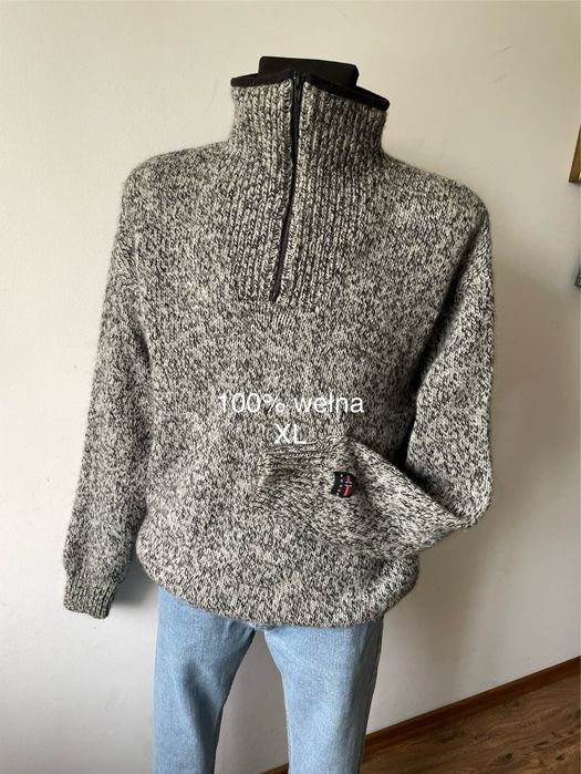 Norweski zimowy sweter męski wełniany, 100% wełna, Klaer&Fritid