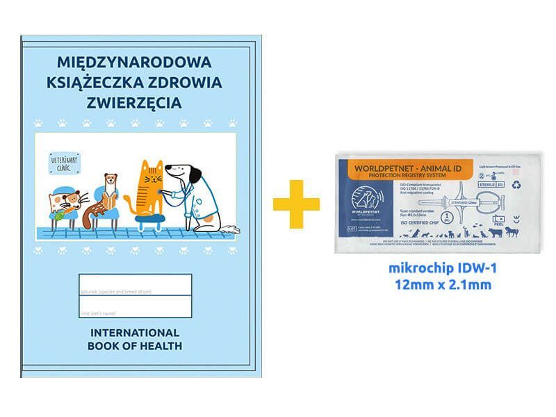 Mikroczip IDW-2 616 + książeczka zdrowia zwierzęcia - zestaw