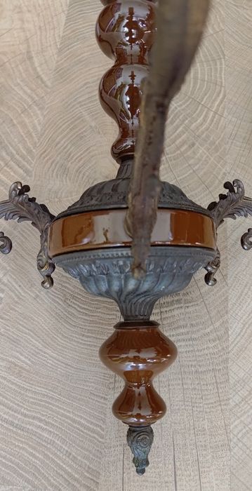 Żyrandol trójramienny vintage piękny solidny PRL