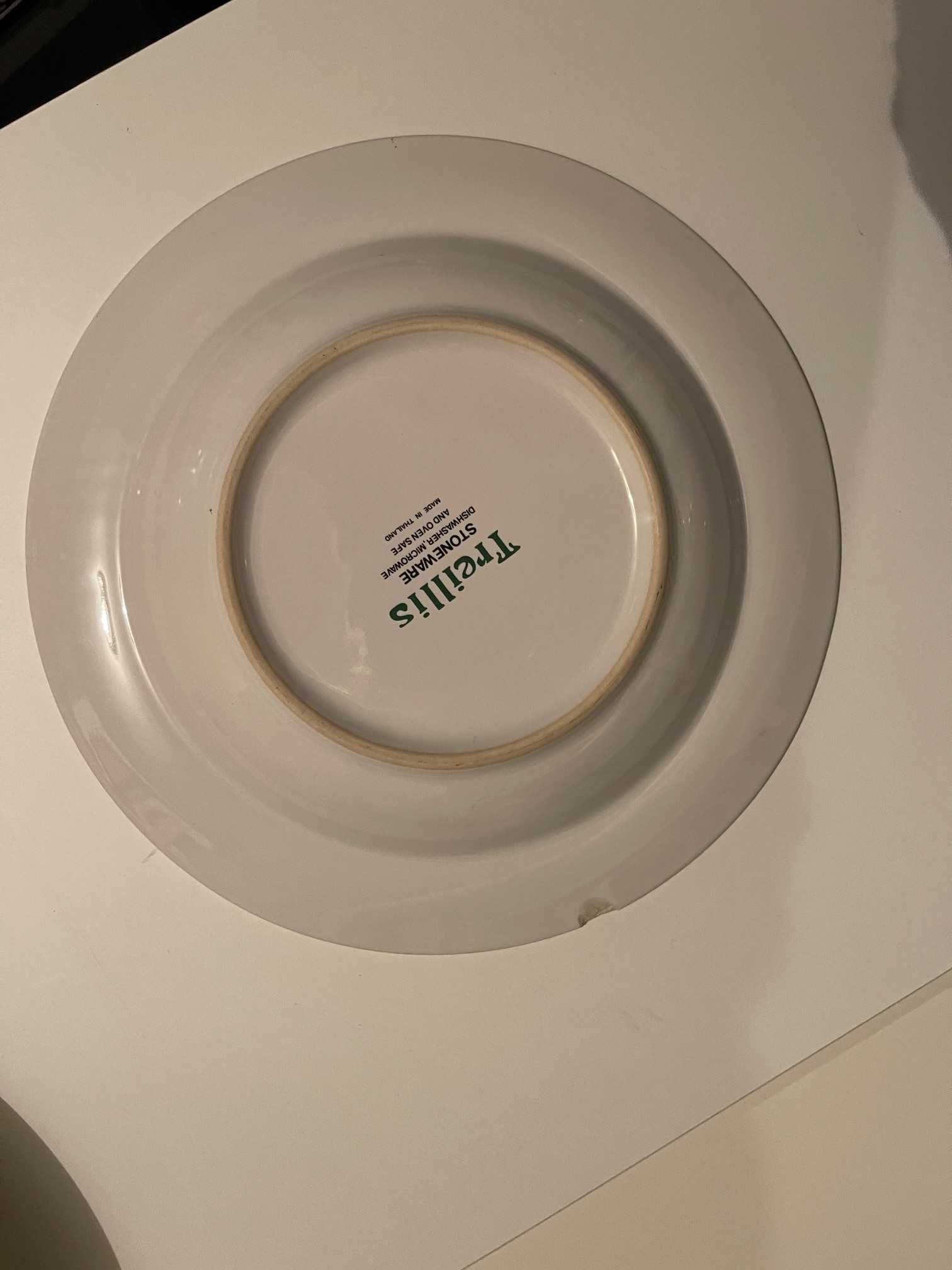6 talerzy porcelanowych 3 głębokie 3 płaskie i 3 gratis w owocowy wzór