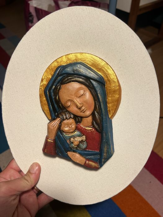 Nossa Senhora e o Menino - Fundo MDF