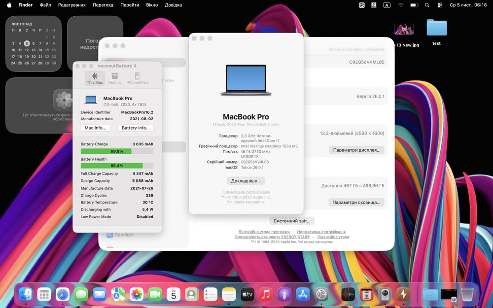 Ноутбук MacBook Pro 13” 2020 i7 16ОЗУ 512GB SSD стан  9,8/10 #82165