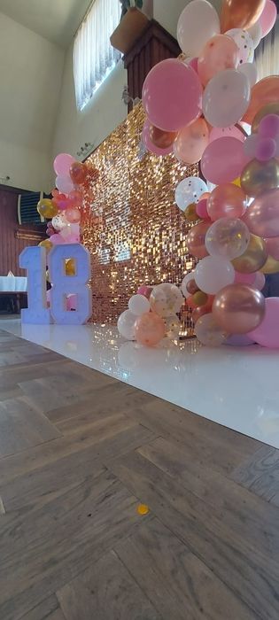 Wynajem Nagłośnienie oświetlenie  wytwornice dymu ścianki urodzinowe