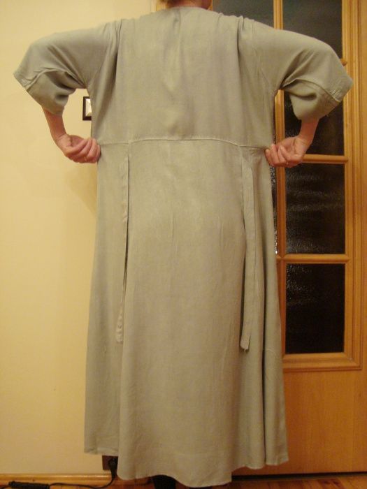 Rozpinana,przewiewna MAXI sukienka indyjsaka na Wisnę, Lato XL/XXL