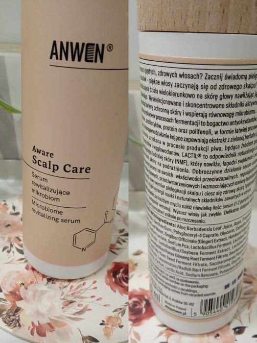 Delikatny peeling do skóry głowy Anwen plus serum rewitalizujace mikro