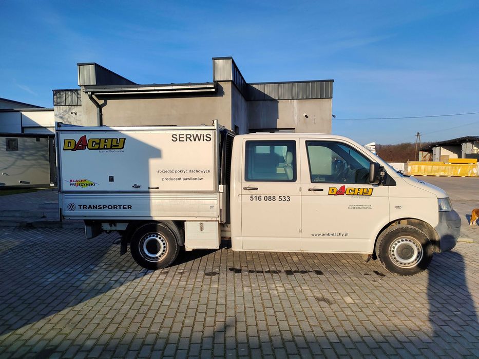 VW T5 2,5tdi Doka Brygadówka Dubelkabina Skrzynia Paka Zabudowa Vat
