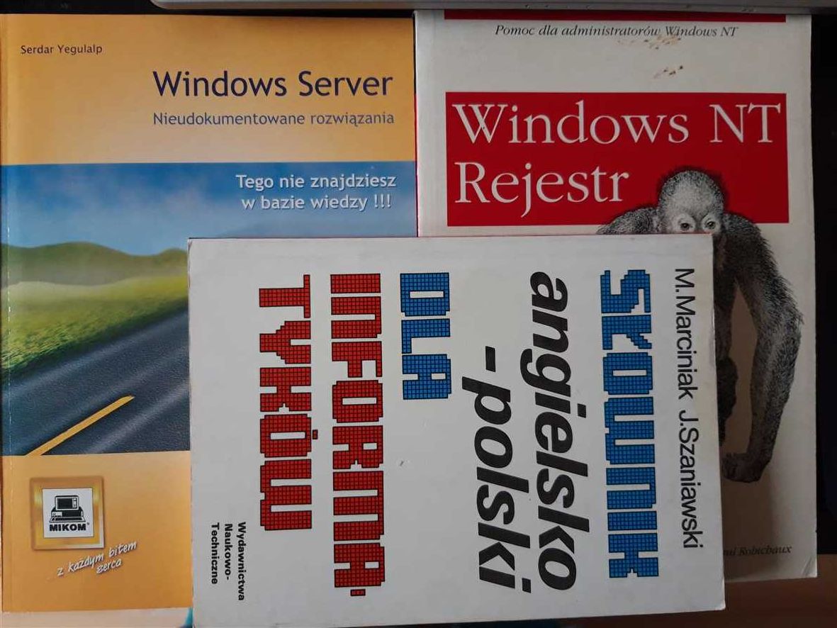 Windows Server, NT Rejestr,  Słownik angielsko-polski dla informatyków