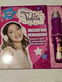 Microfone da violetta + livro com as letras das musicas