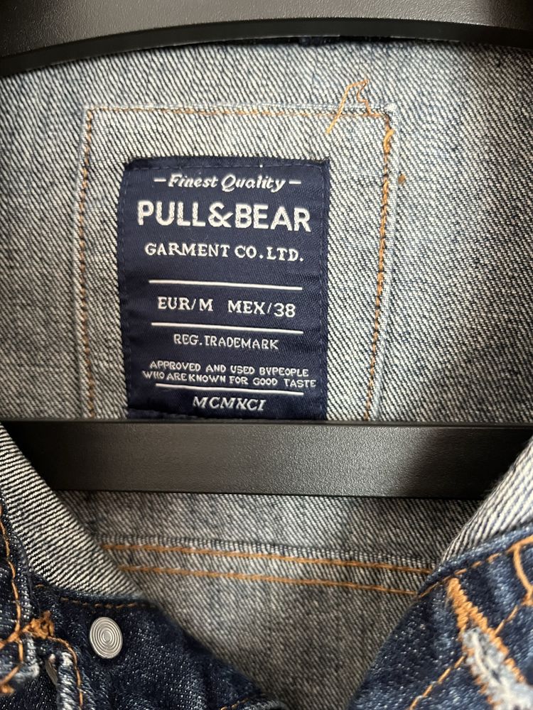 Blusao de ganga Pull&Bear, azul escuro