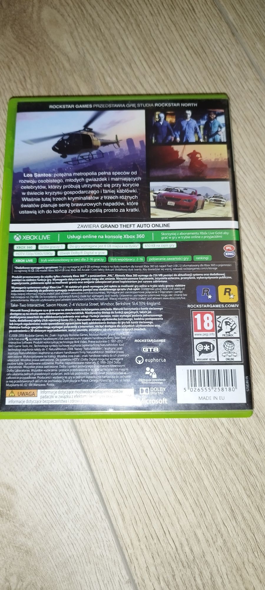 GTA 5, Grand Theft Auto V 5, Xbox 360, PL, mapa..
