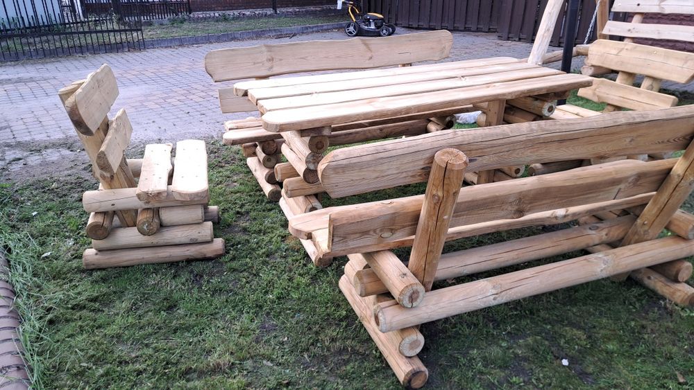 Meble ogrodowe z bali