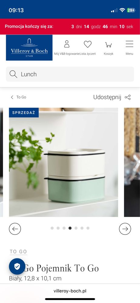 Porcelanowy pojemnik Villeroy & Boch lunchbox chlebak śniadaniowe
