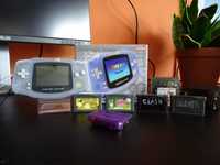 Zestaw Gameboy Advance + 4 gry + pudełko