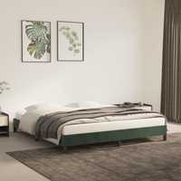 vidaXL Estrutura de cama 160x200 cm veludo verde-escuro 346985