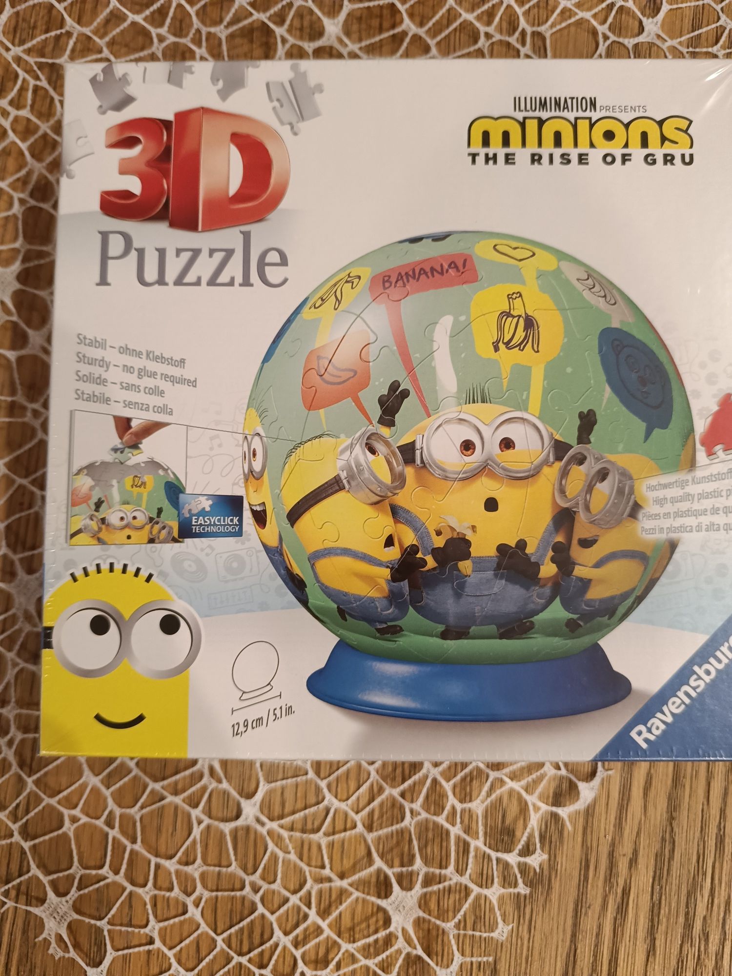 Puzzle 3D, globus, Minionki