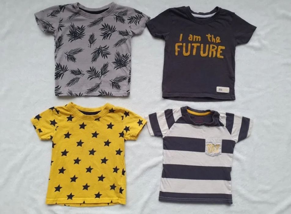 tshirty primark 80 koszulki 9-12msc krótki rękaw zestaw pakiet komplet