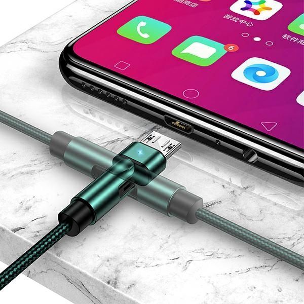 Kabel Nylonowy Usams U60 z Obrotową Końcówką 2A MicroUSB 1M