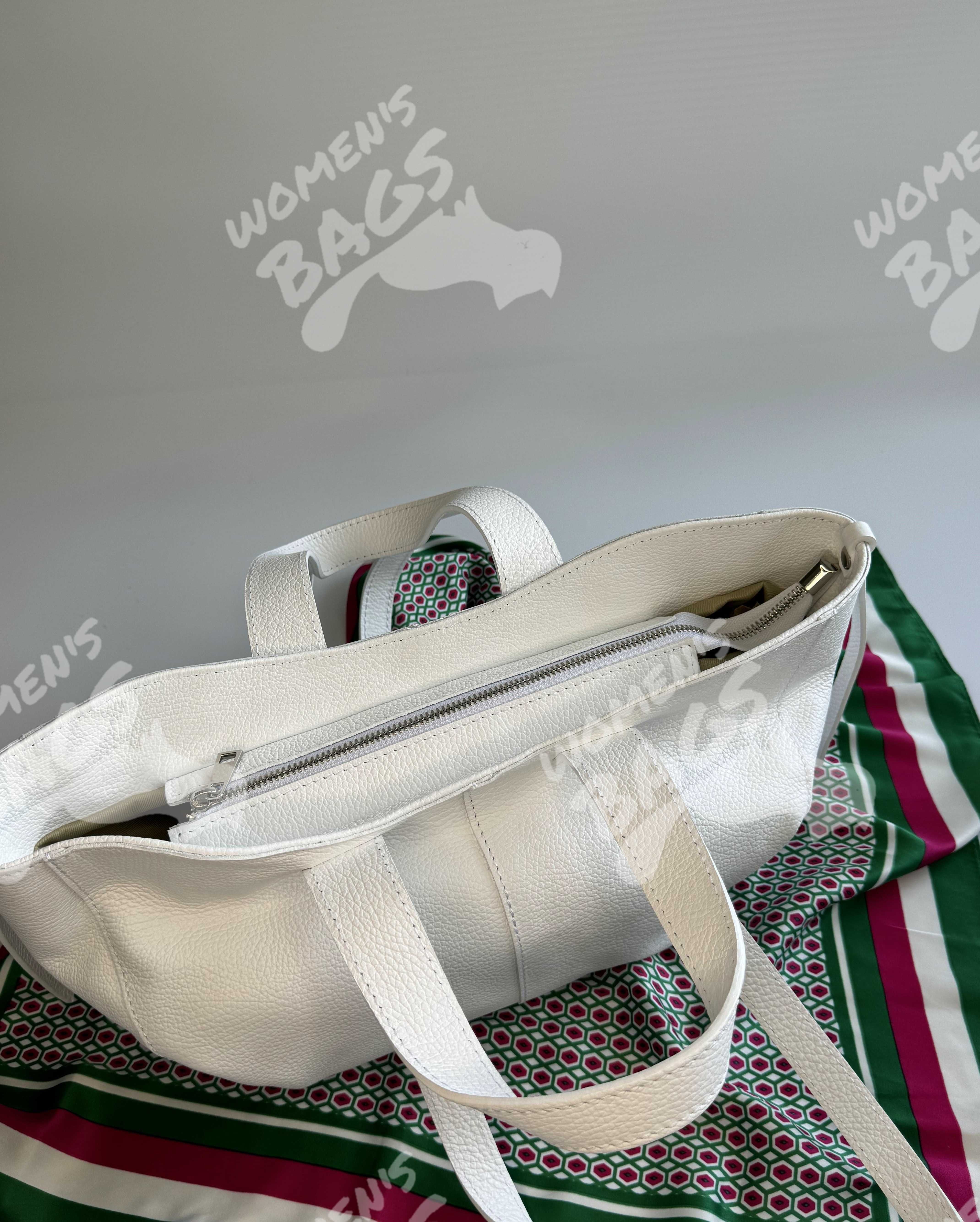 Модна італійська жіноча сумка-шопер у натуральній шкірі флотар