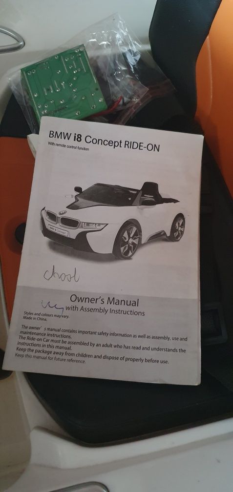 BMW i8 samochód elektryczny dla dziecka do naprawy