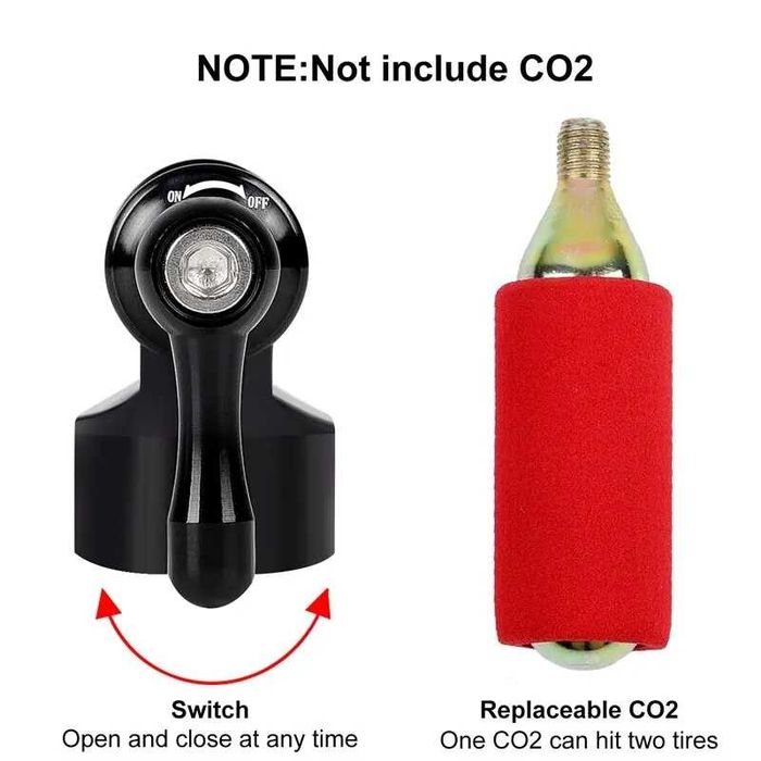 Pompka rowerowa Thinkirider na nabój CO2 w kolorze czerwonym