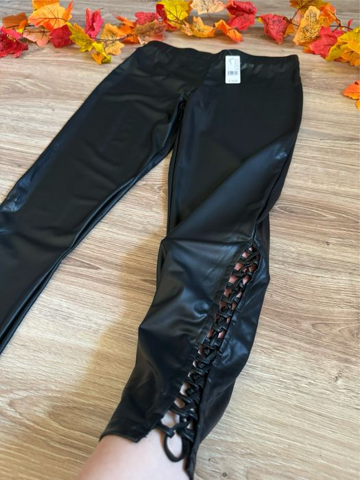 Calzedonia m/10/38 nowe (z metką) legginsy z imitacji skóry
