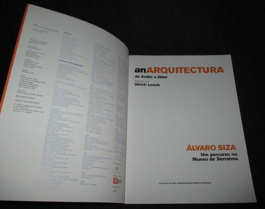 Livro AnArquitectura de Andre a Zittel Álvaro Siza Museu de Serralves
