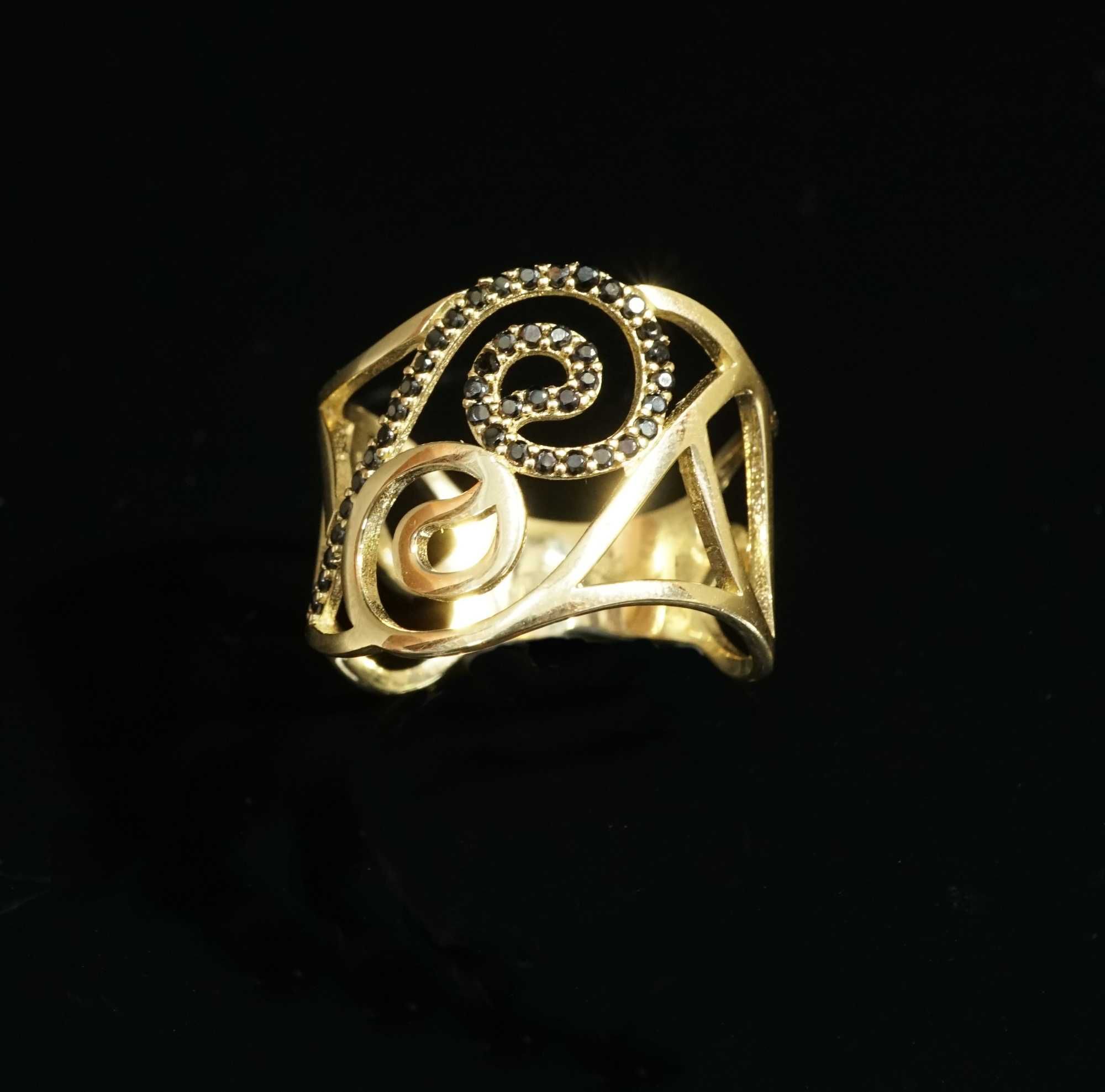Złoto 585-złoty pierścionek ażurowy
