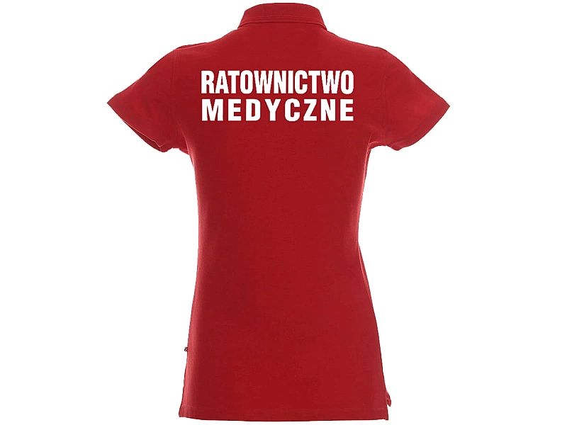 Koszulka Polo damska RATOWNICTWO MEDYCZNE czerwona (M)