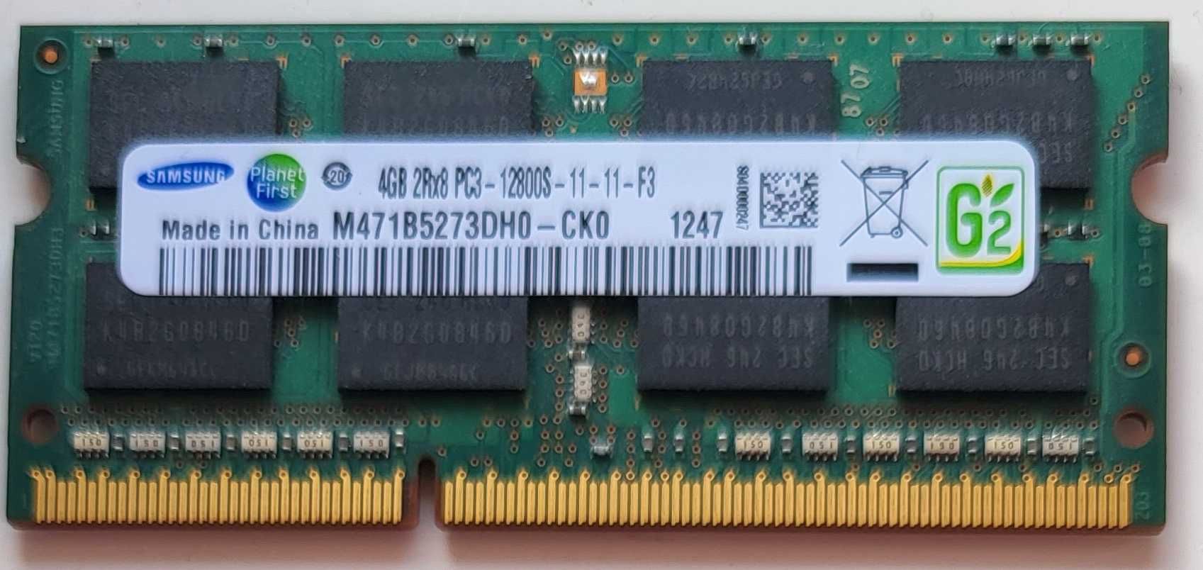 Pamięć RAM DDR3  4GB PC3 12800S 1600 MHz Samsung - do laptopa