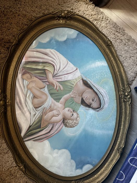 Obraz religijny z zlotej ramie