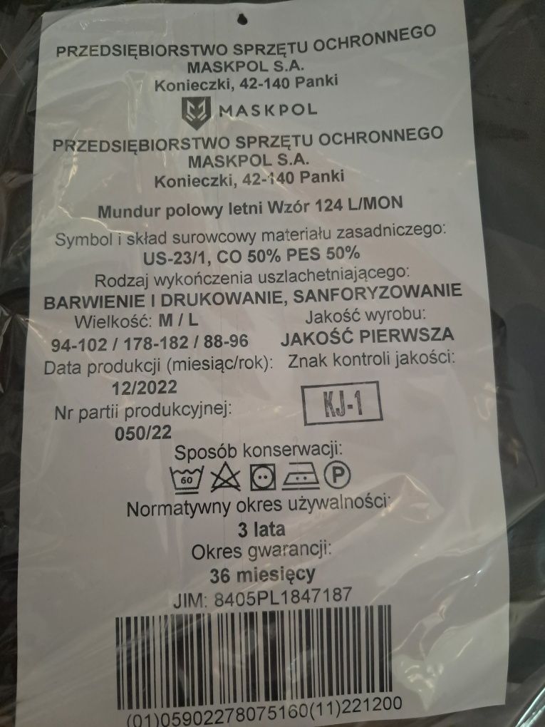 Mundur polowy letni wzór 124L /MON WP