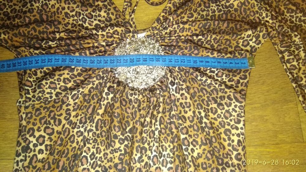 Туника леопард нарядная размер 46