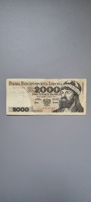 Banknot 2000 złotych PRL Seria L 1977r.