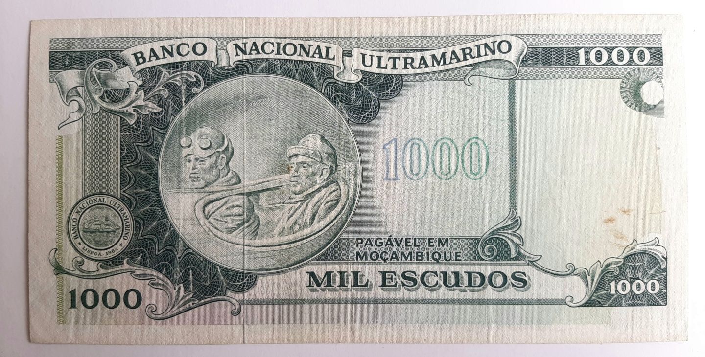Nota de 1000 Escudos Moçambique Português 1972