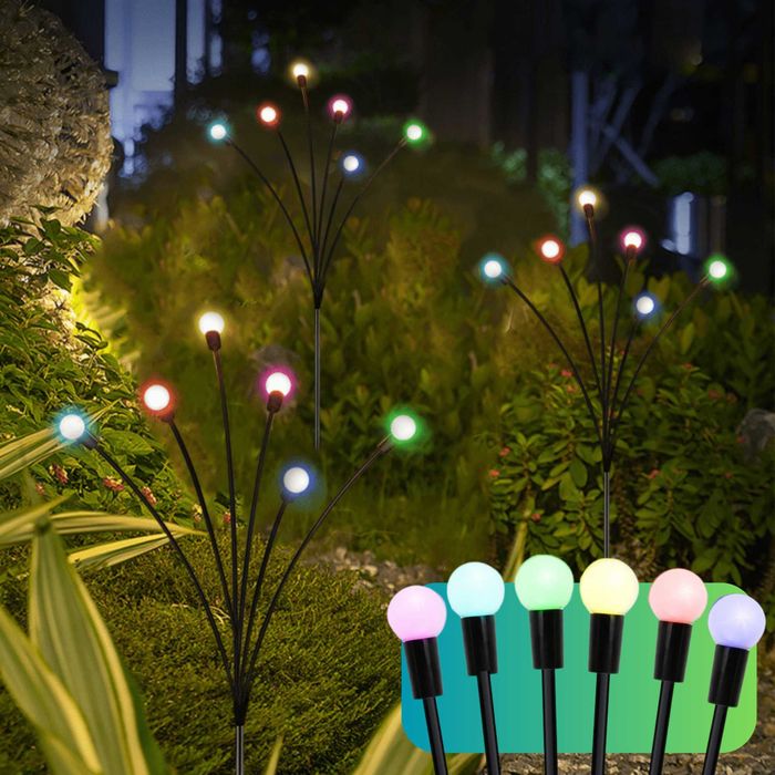 LAMPA Ogrodowa SOLARNA KULKI LED Wbijana Z Czujnikiem Zmierzchu 2 szt.