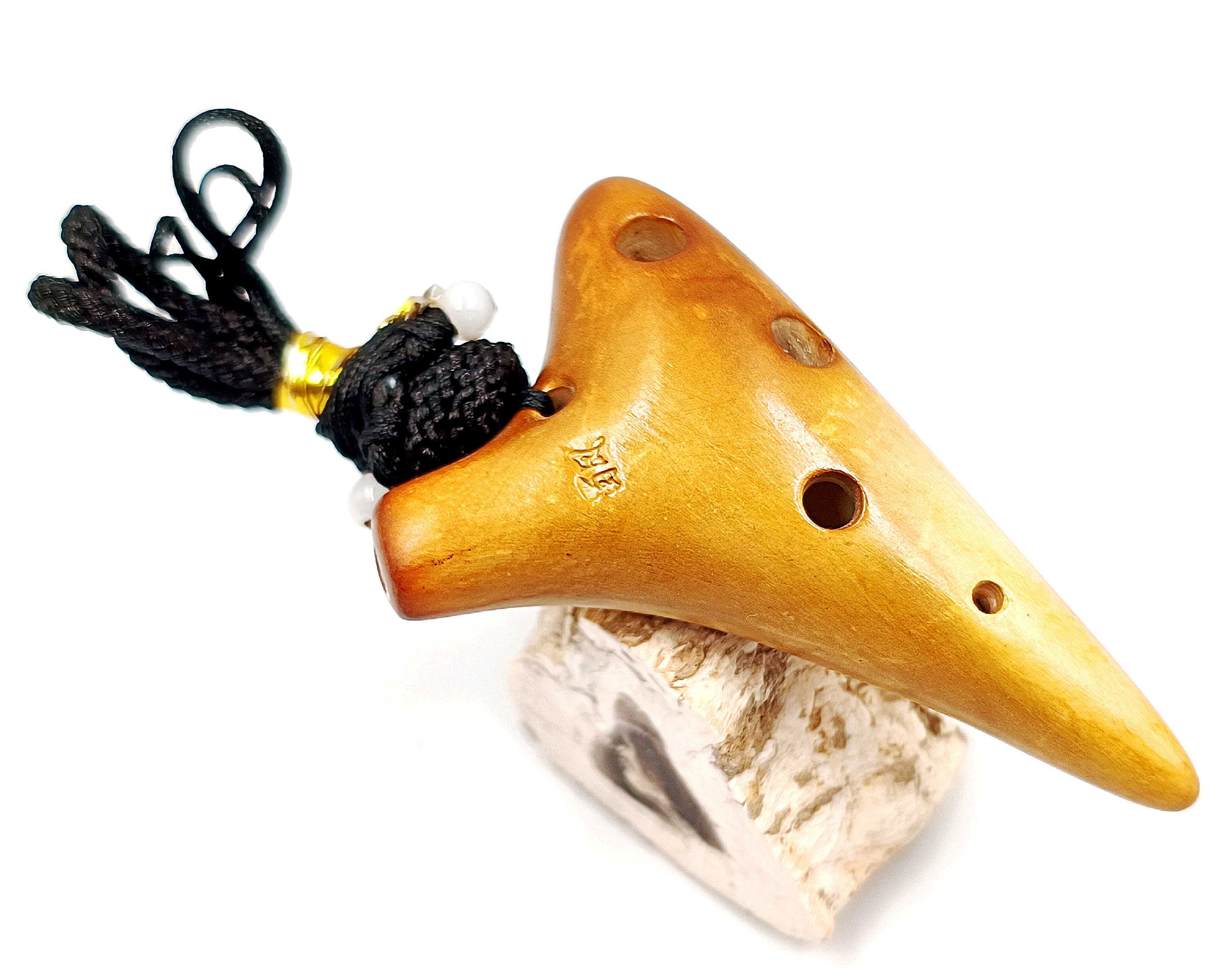 Mała mini okaryna instrument etniczny ludowy ocarina ceramika ładna