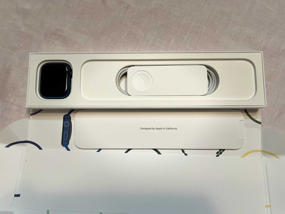 !! Apple Watch Series 7 GPS Azul – Impecável, 94% Bateria, Completo !!