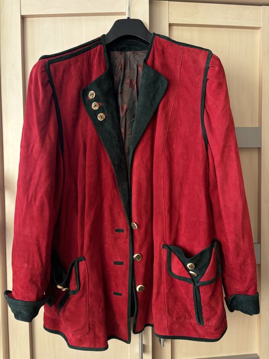 Zamszowa kurtka marynarka vintage retro