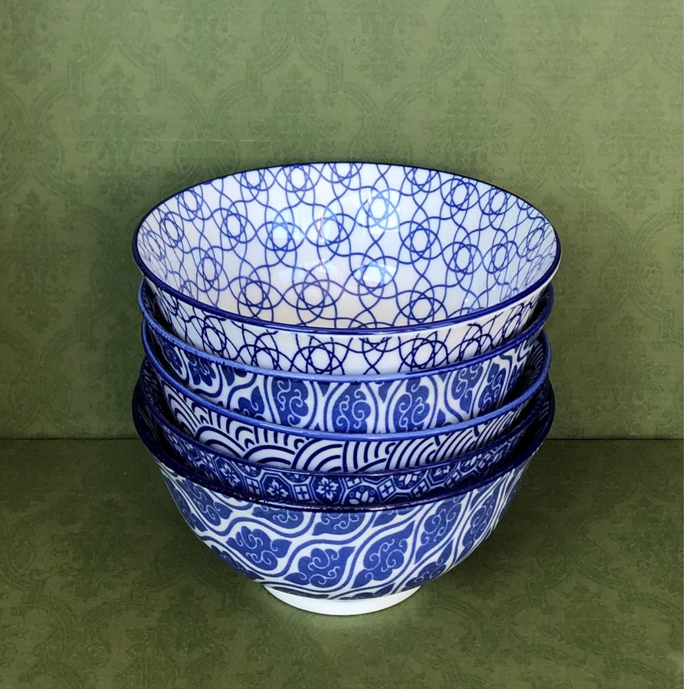 Miski Tokyo Design Studio Nippon Blue japonia ramen sushi 5 sztuk