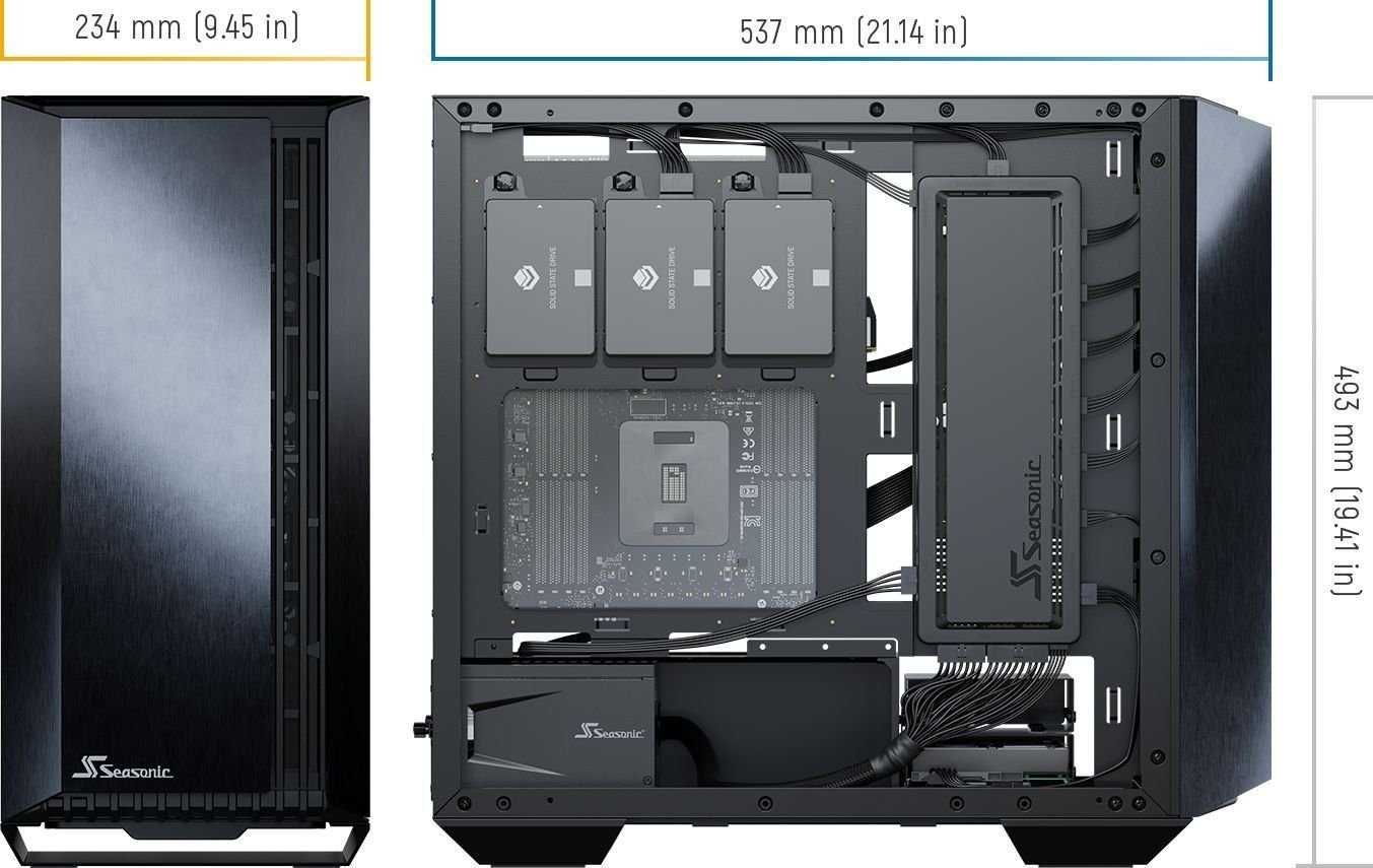 Obudowa z zasilaczem Seasonic SYNCRO Q704 + DGC-650 GD ATX, nowa