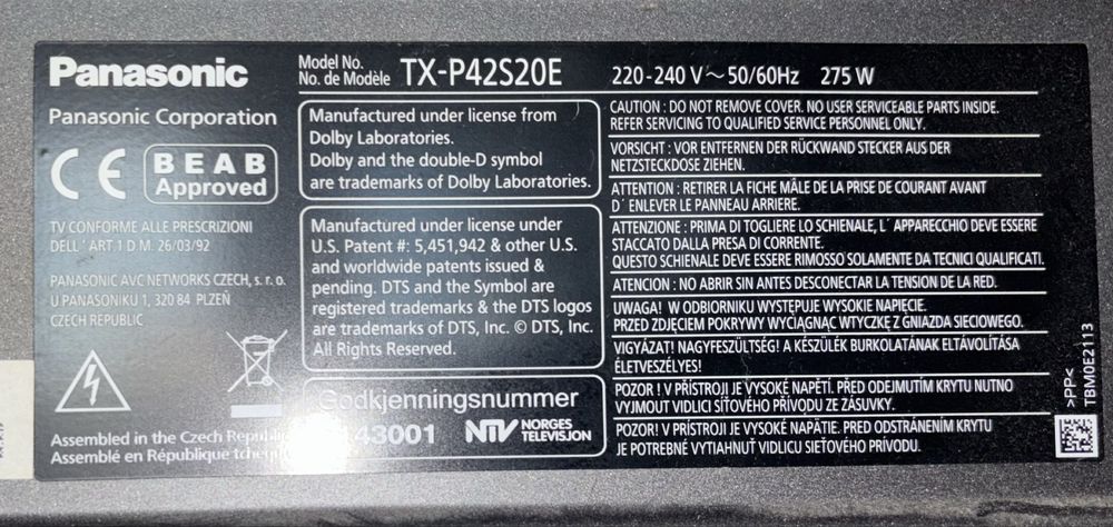 Telewizor Panasonic 42 cale plazma