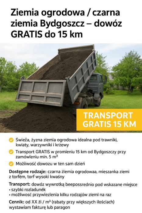 Ziemia ogrodowa  / czarnoziem/ Transport