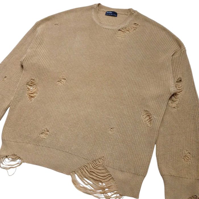 Светр Bershka унісекс оверсайз рваний фабрично distressed Ripped Faded