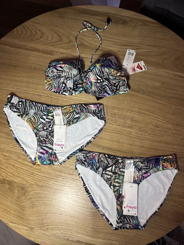Bikini nowe 70DD biustonosz kąpielowy i figi brytyjskiej firmy Freya